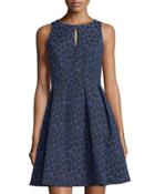 Fawn Leopard-jacquard Sleeveless Dress, Capri/noir