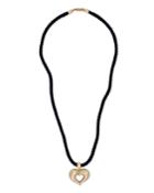 Estate 18k Yellow Gold Cord Necklace W/ Heart