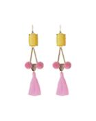 Mason Tassel Drop Earrings, Pink/yellow