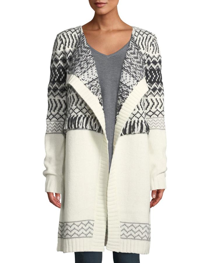 Fair Isle Cascade Cardigan W/ Fringe