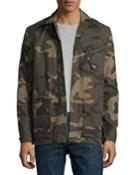 Camo-print Field Shirt Jacket, Green