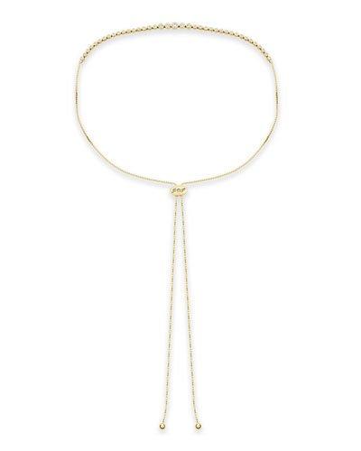 14k Yellow Gold Adjustable Diamond Choker,