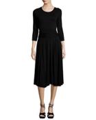 Maggie Jersey Midi Dress, Black
