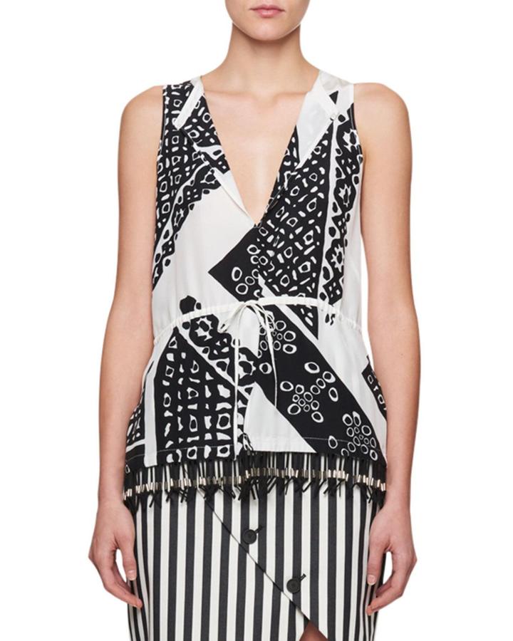 Sleeveless Bandana Fringe-hem