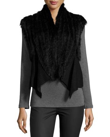 Rabbit Fur Knit Sleeveless Vest