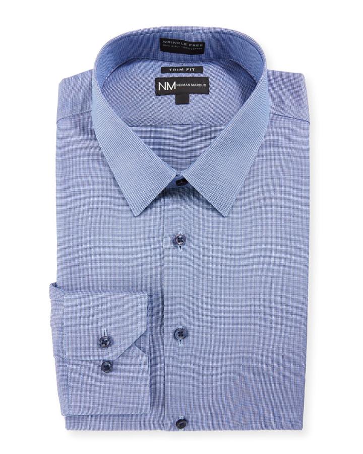 Men's Trim Fit Textured Solid Dress
