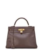 Vintage Kelly 32 Leather Top Handle Bag, Brown