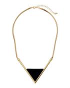 Statement Triangle Collar Necklace, Black/golden