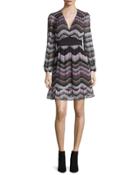 Lizbeth Printed Silk Dress, Encore Wild Rose/black