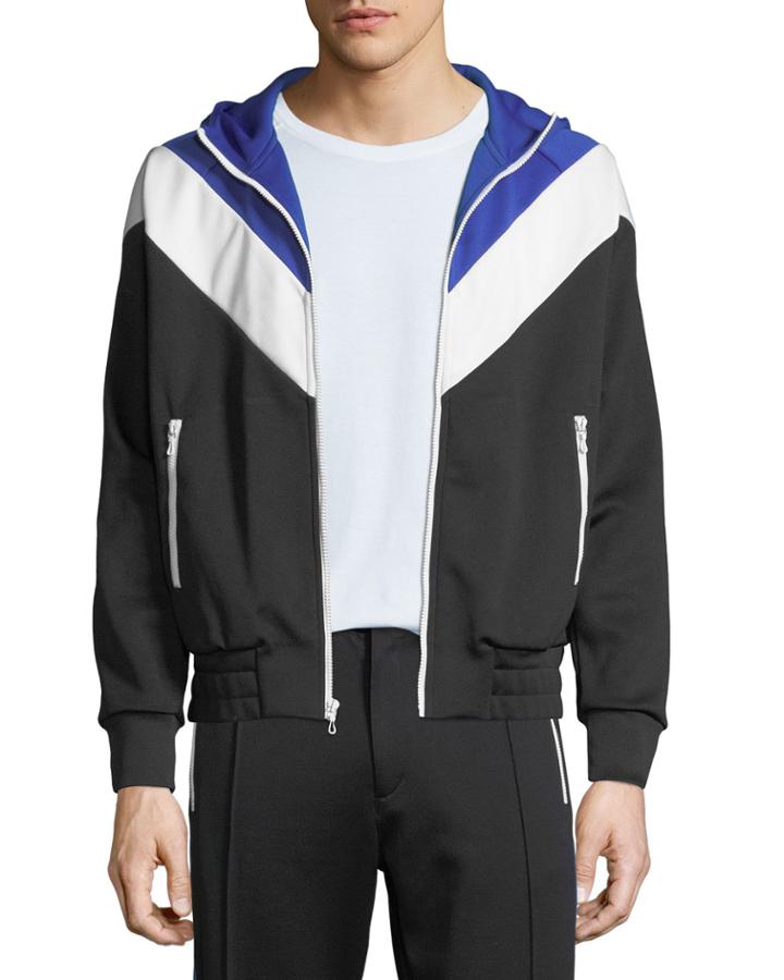 Men's Colorblock Zip-front Hoodie