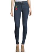 Kate 10 Mid-rise Skinny Jeans W/ Patches