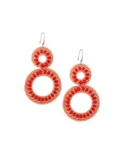 Crochet & Crystal Drop Earrings