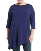 Crepe Jersey Asymmetrical Oversized Tunic,
