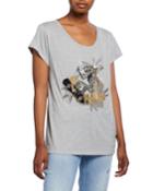 Meryl Cannetille Skeleton Beaded T-shirt