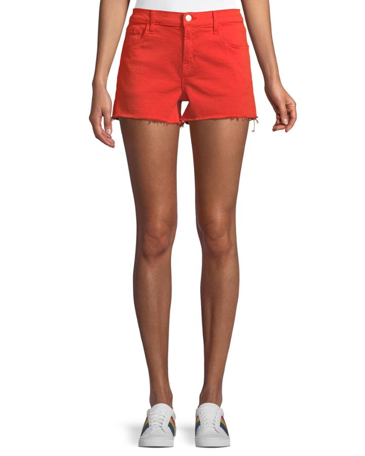 Low-rise Shorts W/ Frayed Hem