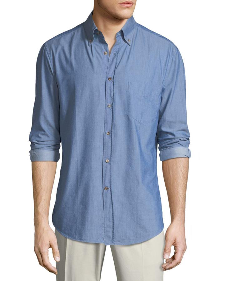 Twill Denim Button-down