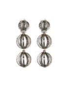 Globe Triple-drop Earrings W/ Pave