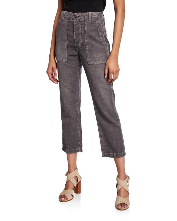 Army Cropped High-rise Pants
