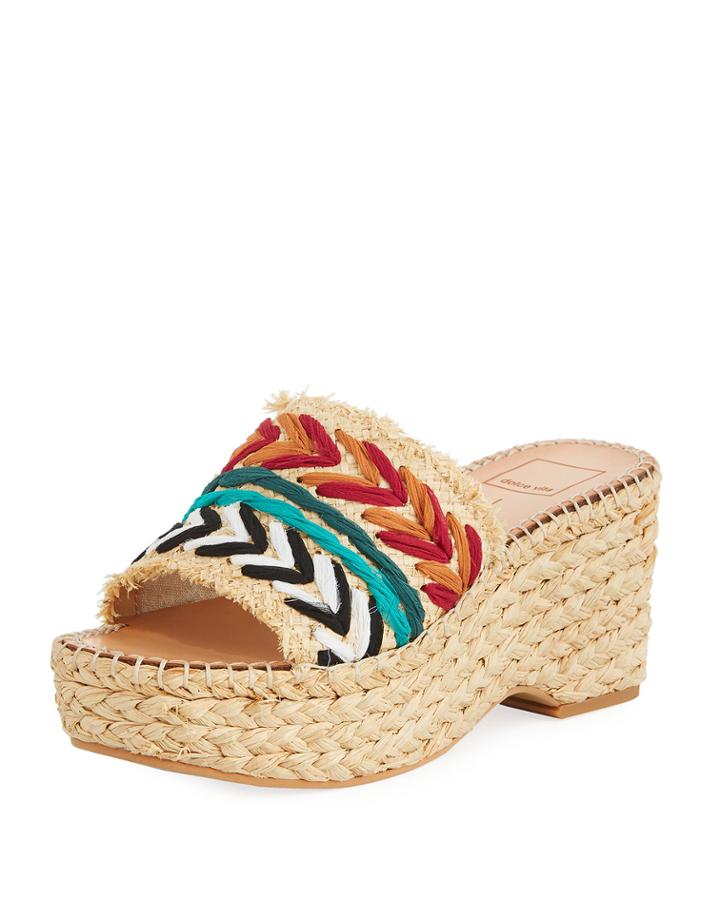 Lupe Fringed Woven Wedge
