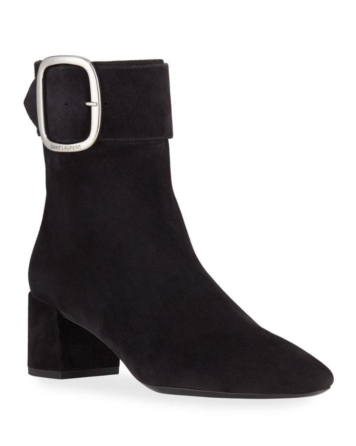 Joplin Suede Buckle Booties