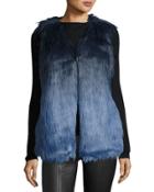 Faux-fur Ombre Vest, Navy