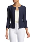 Zip-front Pleated-hem Peplum Jacket