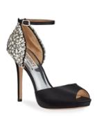 Vanity Crystal Embellished Peep-toe Pumps