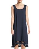 Tassel-hem T-shirt Dress