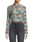 Keith Haring X Alice + Olivia Willa Placket Top