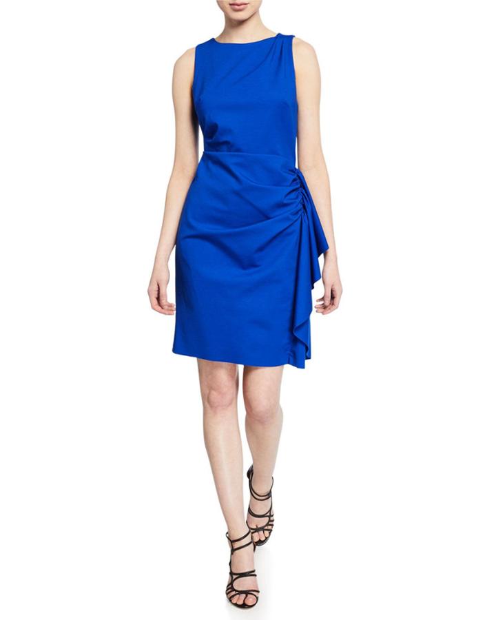 Ruche Ruffle Sleeveless Dress