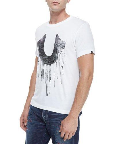 Dripping Horseshoe Graphic Tee, White