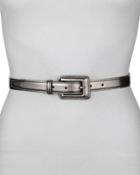 Covered Buckle Mirror Belt, Pewter