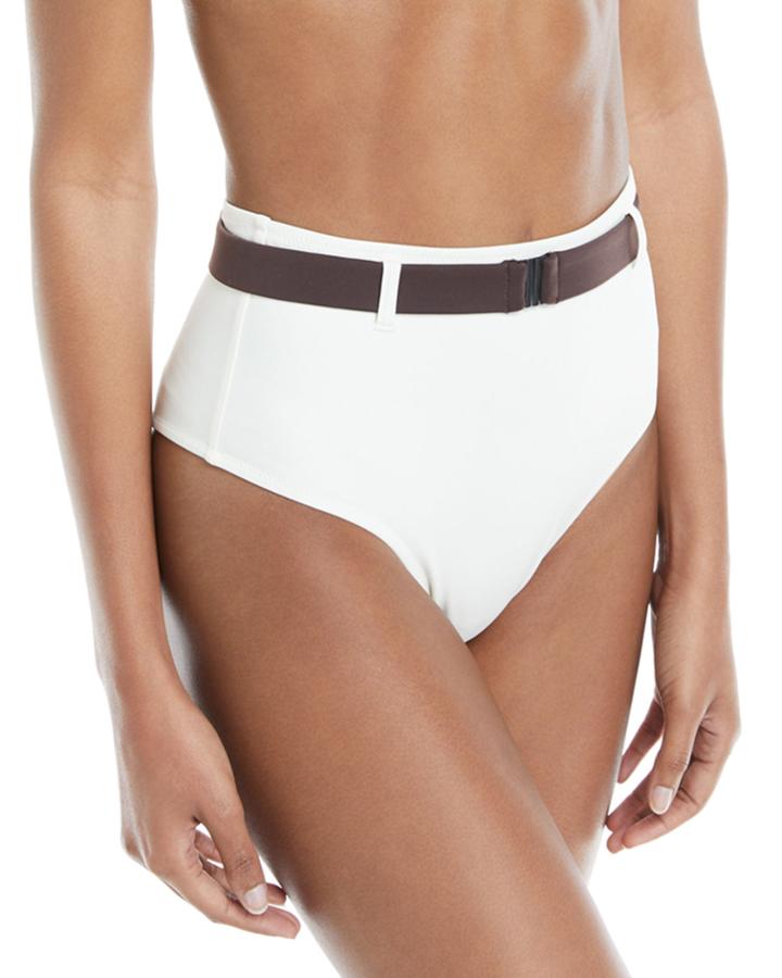 Josephine Belted High-waist Swim Bikini Bottoms