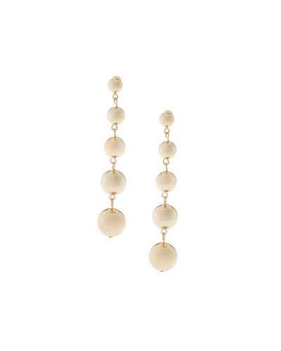 Polished Golden Five-ball Dangle Earrings