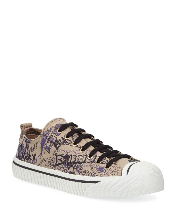 Men's Graffiti Canvas Low-top