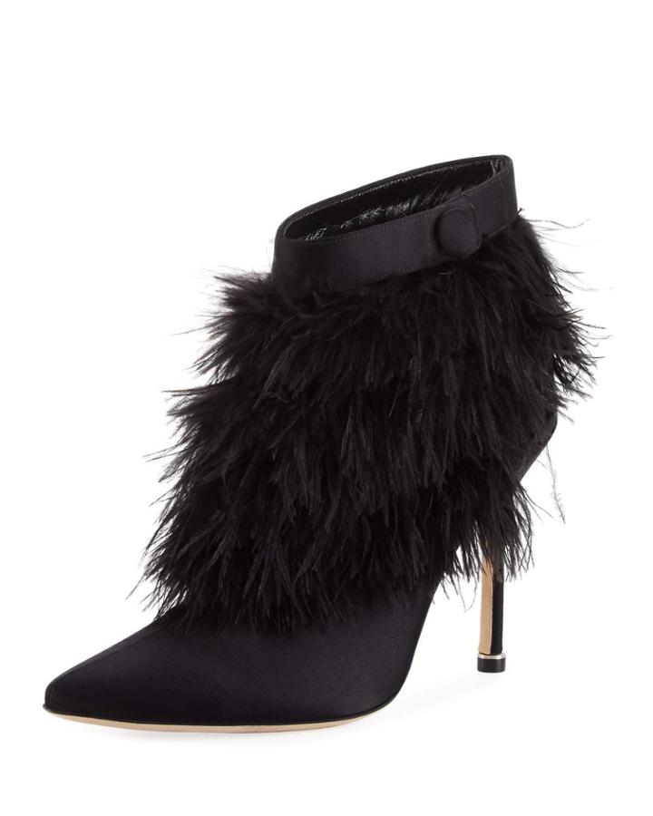 Oterala Satin & Feather Booties
