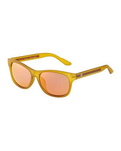 Plastic Square Sunglasses, Yellow