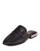 Elisa Flat Loafer Mules With Rose-tone
