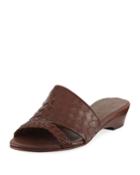 Gemini Woven Slide Sandal, Dark Tan