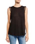 Lace-trim Cap-sleeve Tee