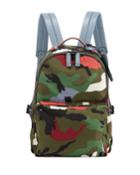Men's Camo-print Nylon Backpack Bag