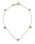 Super Tiny Solid Pave Triangle Chain Bracelet