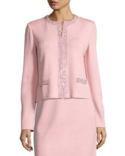 Glitz Santana Knit Jacket, Pink