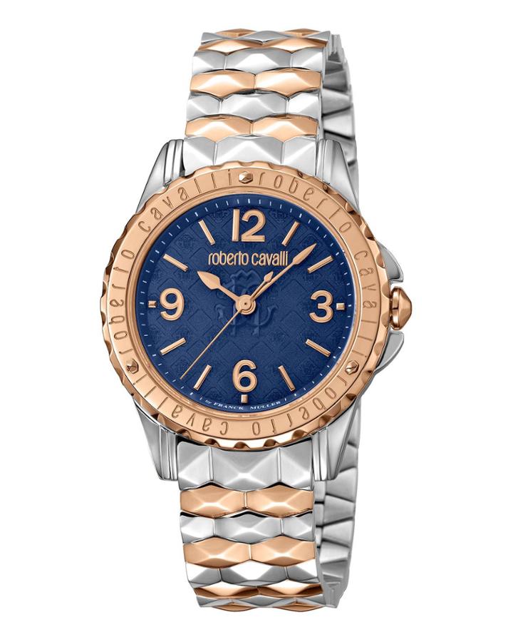 Pyramid-bracelet Watch W/ Logo Dial, Blue/two-tone