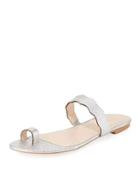 Petal Metallic Toe-ring Flat