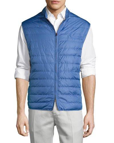 Quilted Tech Puffer Vest, Blue