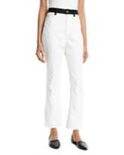 High-rise Skinny Flared Cropped Jeans W/ Contrast Pockets