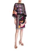 Mixed-print Kimono