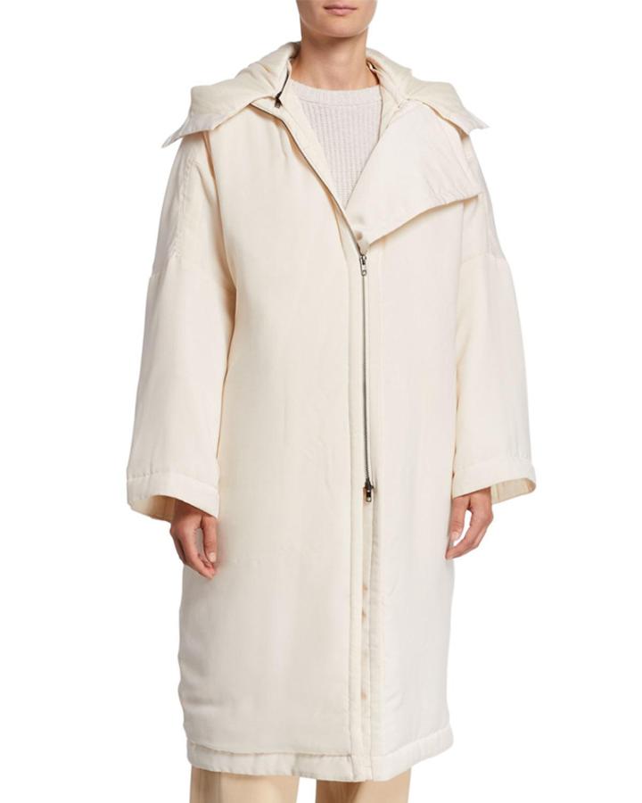 Soft-quilted Hooded Coat
