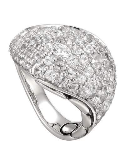 Kali Lava Flow Pave White Sapphire Ring,